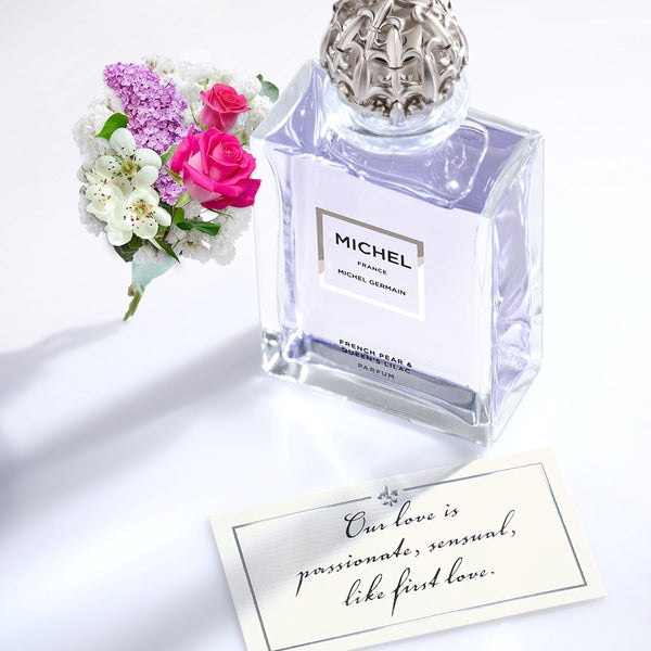 Arrangement of ingredients used in Michel Germain’s lilac perfume