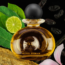 Load image into Gallery viewer, Ingredients styled around Pure Homme cologne bottle for an aromatic display