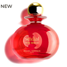 Load image into Gallery viewer, Red glass bottle of Sexual Oud Rouge perfume by Michel Germain, a bold sexual fragrance