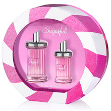 Load image into Gallery viewer, Angled view of Sugarful Michel Germain perfume holiday two-piece set