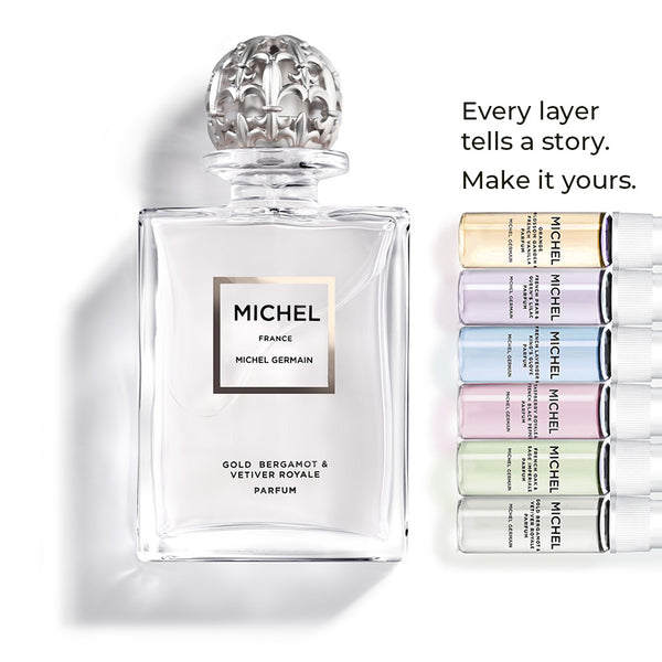 Michel - Gold Bergamot & Vetiver Royale Parfum With 6 Piece Layering Kit