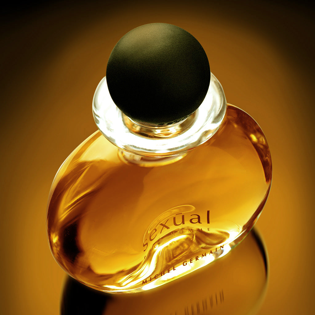Top-down view showcasing the cap and shape of the Pour Homme cologne bottle