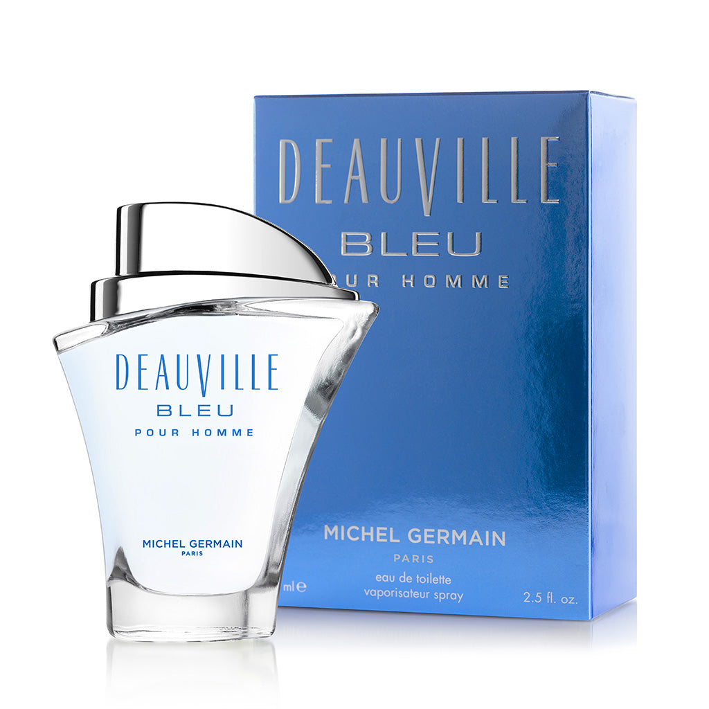 Deauville Bleu Pour Homme by Michel Germain – blue cologne for men with elegant bottle and packaging