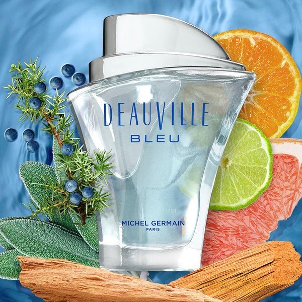 Deauville Bleu Pour Homme cologne with citrus, juniper and sage fragrance notes - blue cologne for men